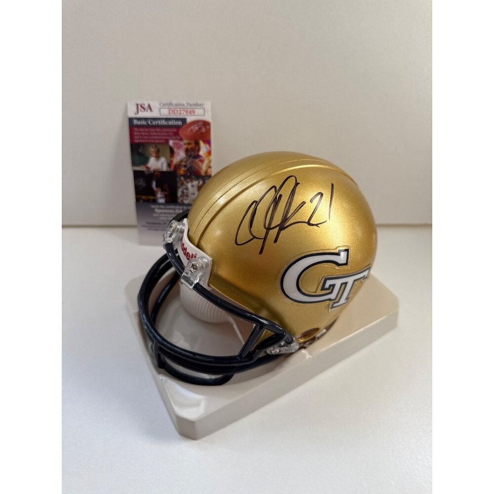 Calvin Johnson Signed Mini Helmet Georgia Tech Yellow Jackets Riddell JSA COA - Picture 4 of 10